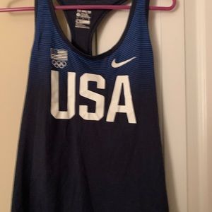 The NIKE Tee USA Olympic Team Blue Tank Shirt Size Large